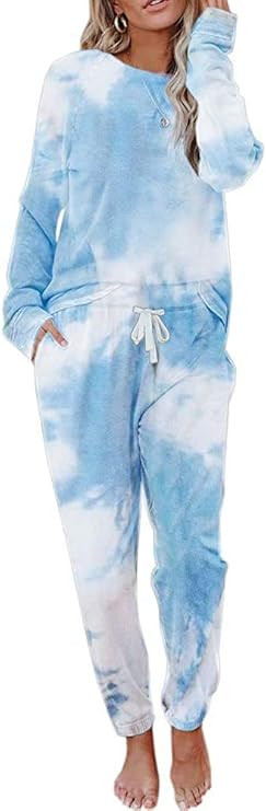 Meikulo Womens Lounge Sets Sweatsuit 2 Piece Loungewear Long Sleeve Crewneck Sweatshirts Sweatpan... | Amazon (US)