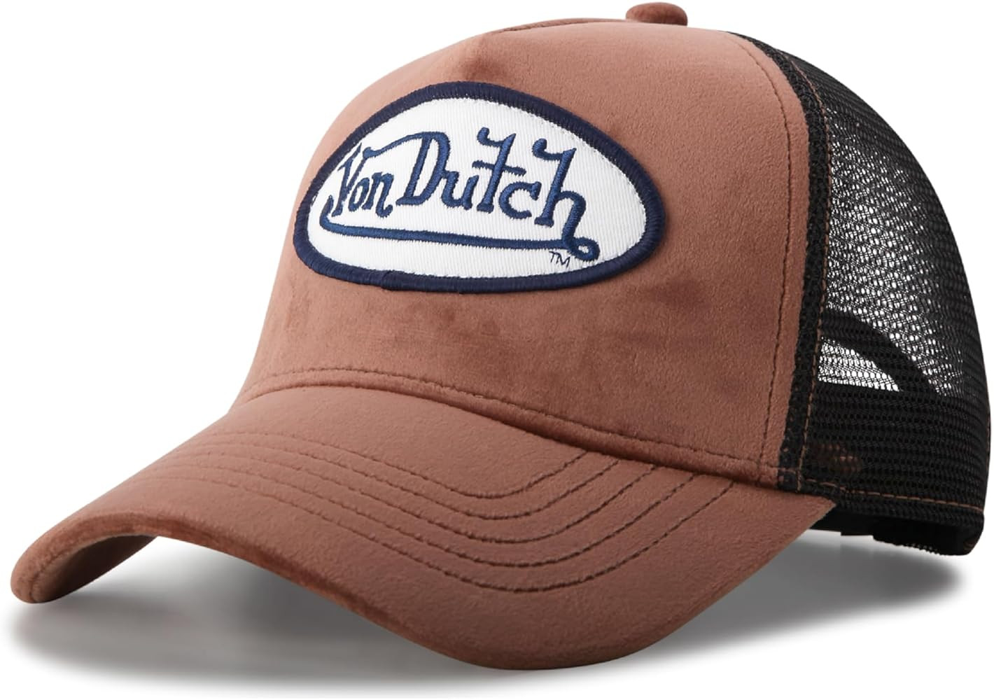 Von Dutch Unisex Trucker Hat - Velvet Curved Bill Mesh Back Retro Classic Adjustable Snapback Bas... | Amazon (US)