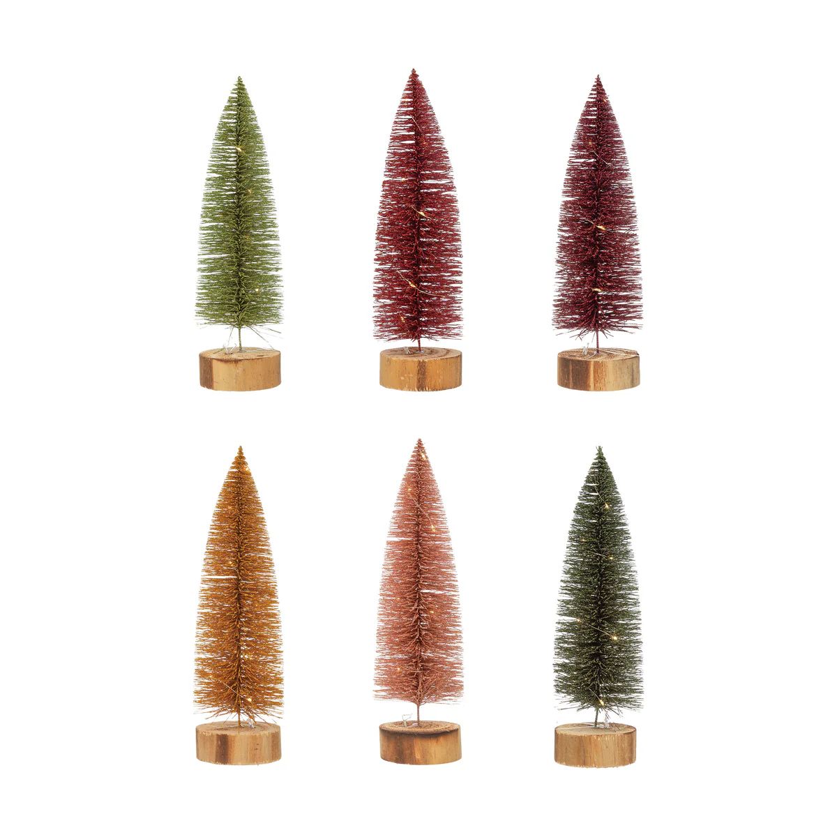 BE MERRY BOTTLE BRUSH TREES - SET OF 6 | Cooper at Home