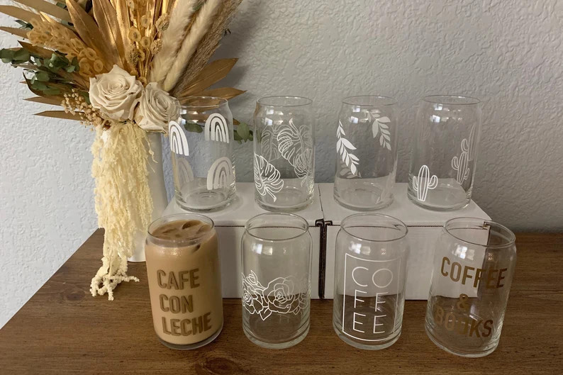 Iced Coffee Glass Cups | Etsy (US)