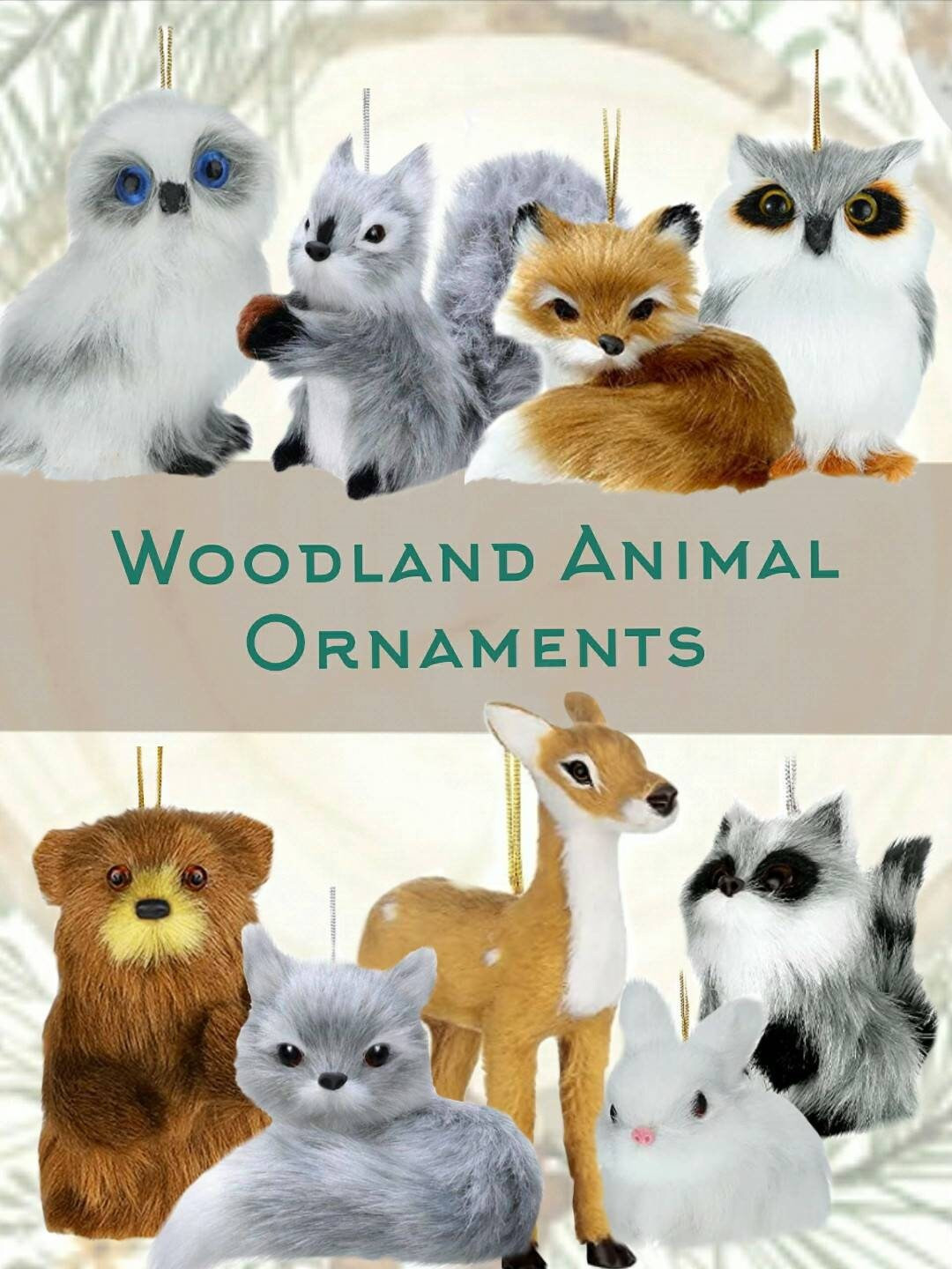 Adorable Furry Animal Ornaments Woodland Forest Animals Fox, Deer, Owls, Squirrels, Raccoons, Bea... | Etsy (US)