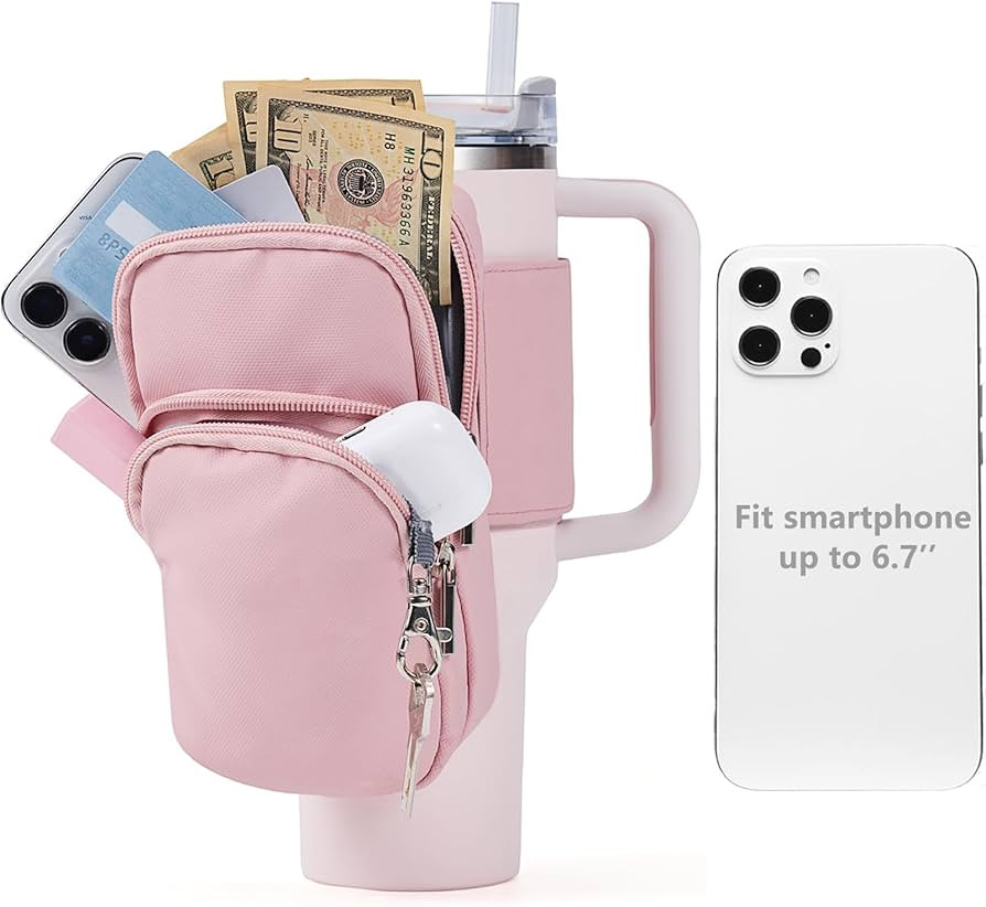 SUITMAT Large Water Bottle Pouch for Stanley Quencher Cup Tumbler, Double Layer Water Resistant B... | Amazon (US)