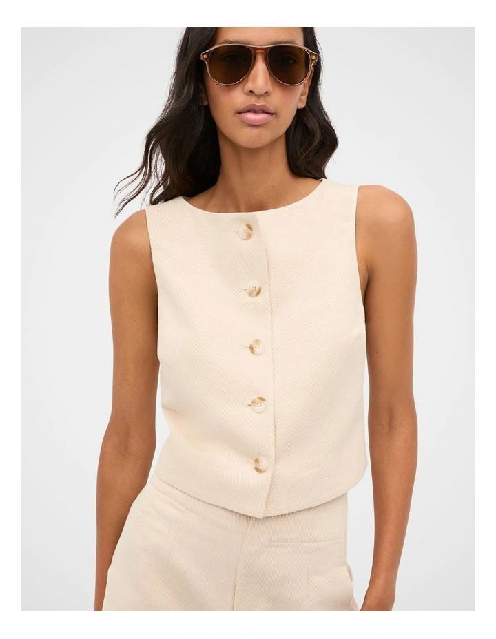 Twill High Waist Short in Ecru | Myer