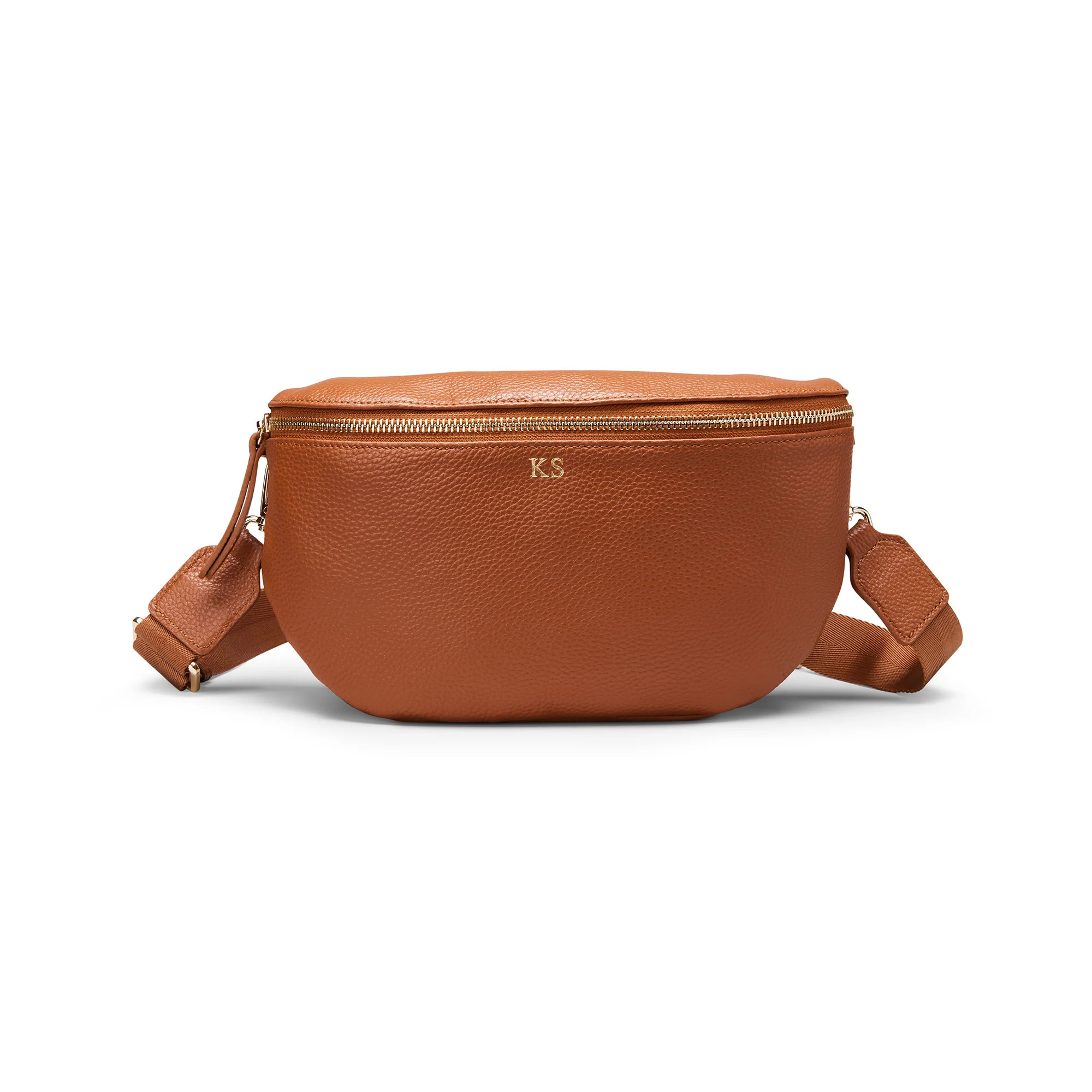 Personalised Brown Leather Bumbag | Sienna Olivia