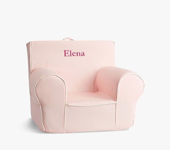 Blush With White Piping Anywhere Chair® | Pottery Barn Kids