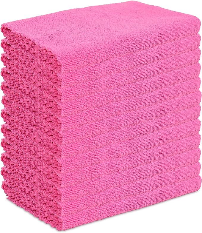 Arkwright Microfiber Car Cleaning Towels Pack of 12 (Hot Pink) | Amazon (US)