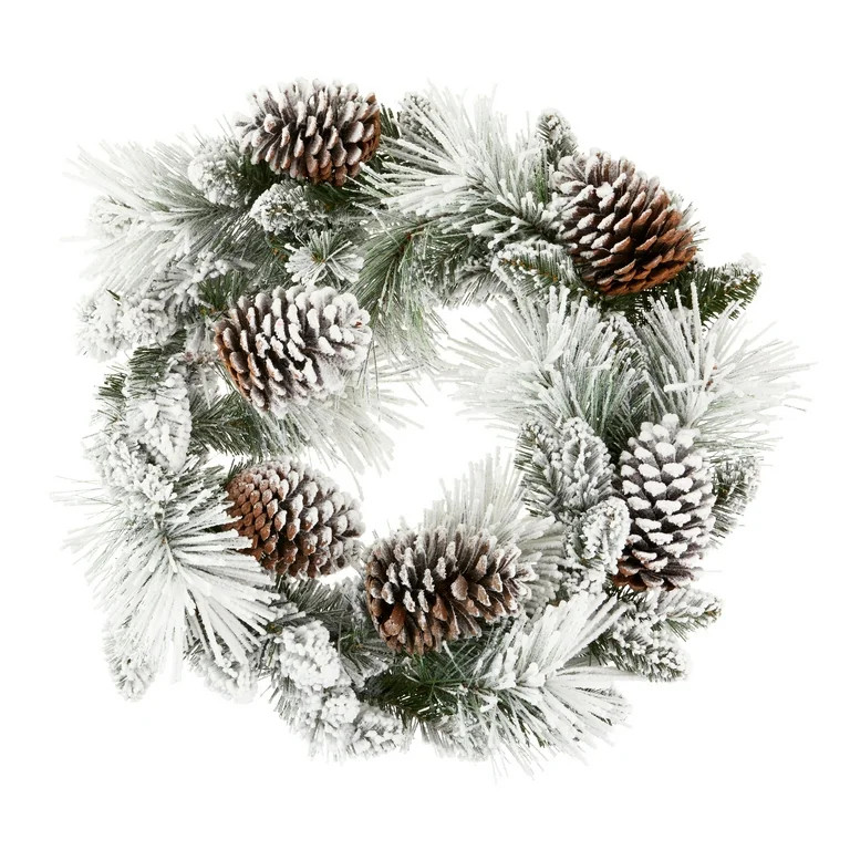 Flocked Colorado Artificial Christmas Wreath, 24 in x 24 in, by Holiday Time - Walmart.com | Walmart (US)