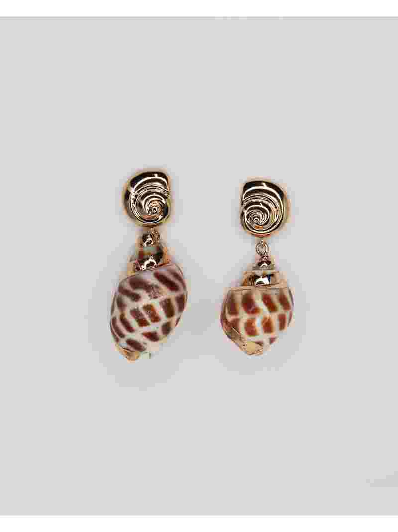 Time and Tru Goldtone and Natural Shell Earring, 1 Pair | Walmart (US)