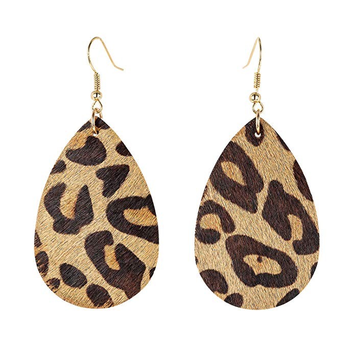 Vintage Long teardrop leather Earrings fabric earrings Bohemian Genuine Leather Dangle Earrings,L... | Amazon (US)