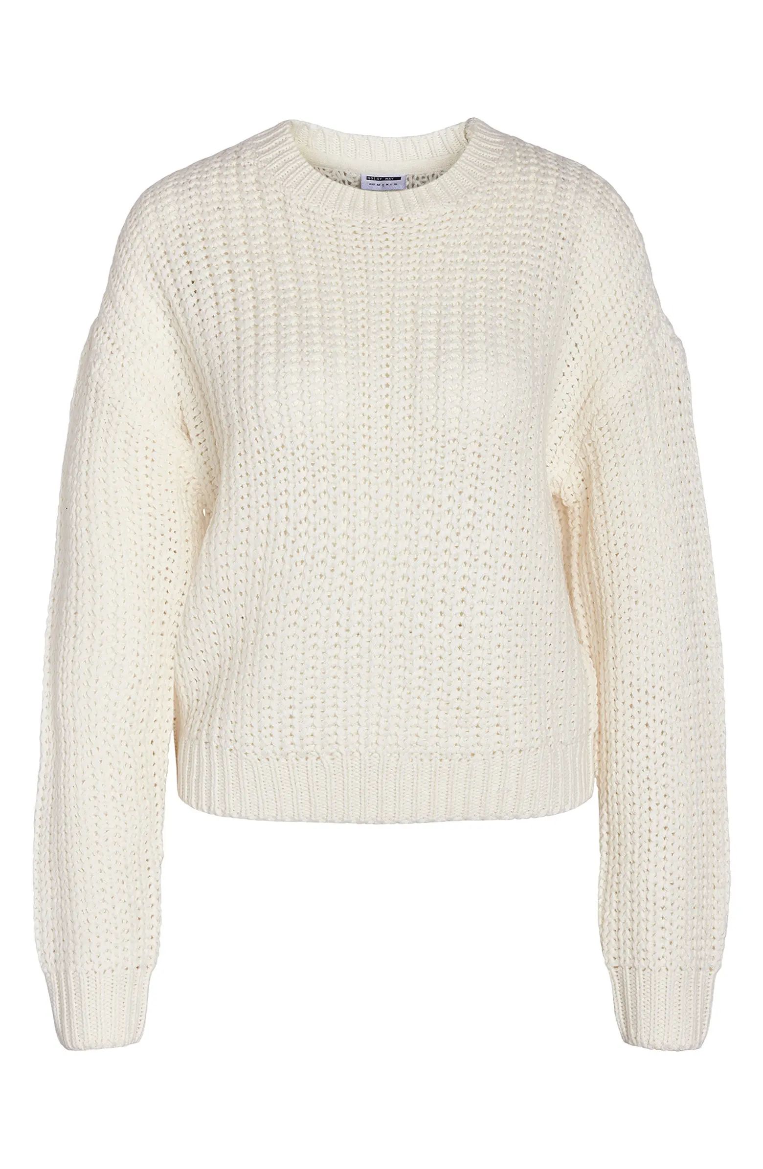 Noisy may Charlie Open Stitch Crewneck Sweater | Nordstrom | Nordstrom