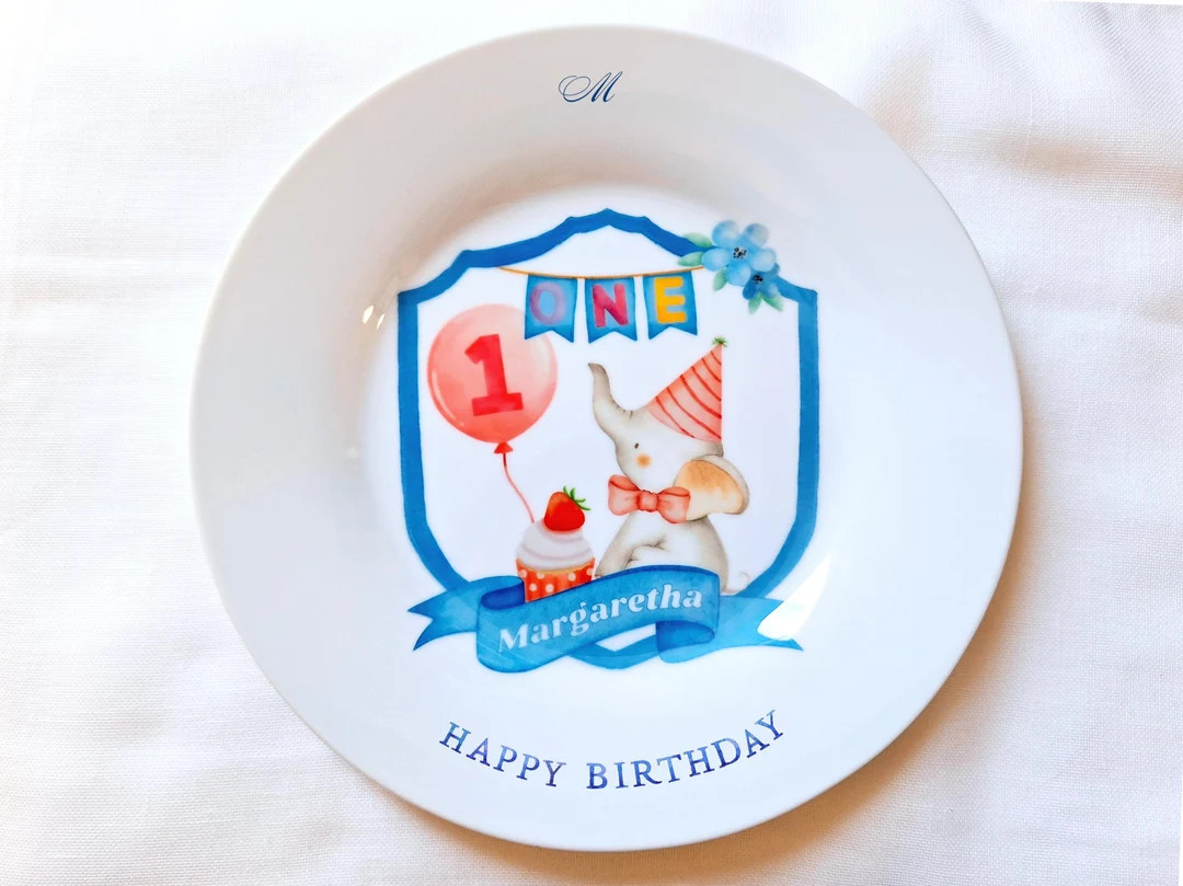 Personalized 1st Birthday Plate: Custom Ceramic Plate, Baby Girl Gift - Etsy | Etsy (US)