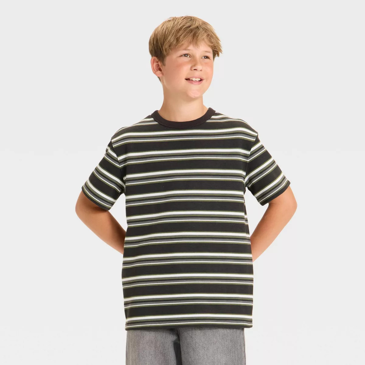 Boys' Short Sleeve Striped Oversized T-Shirt - art class™ | Target