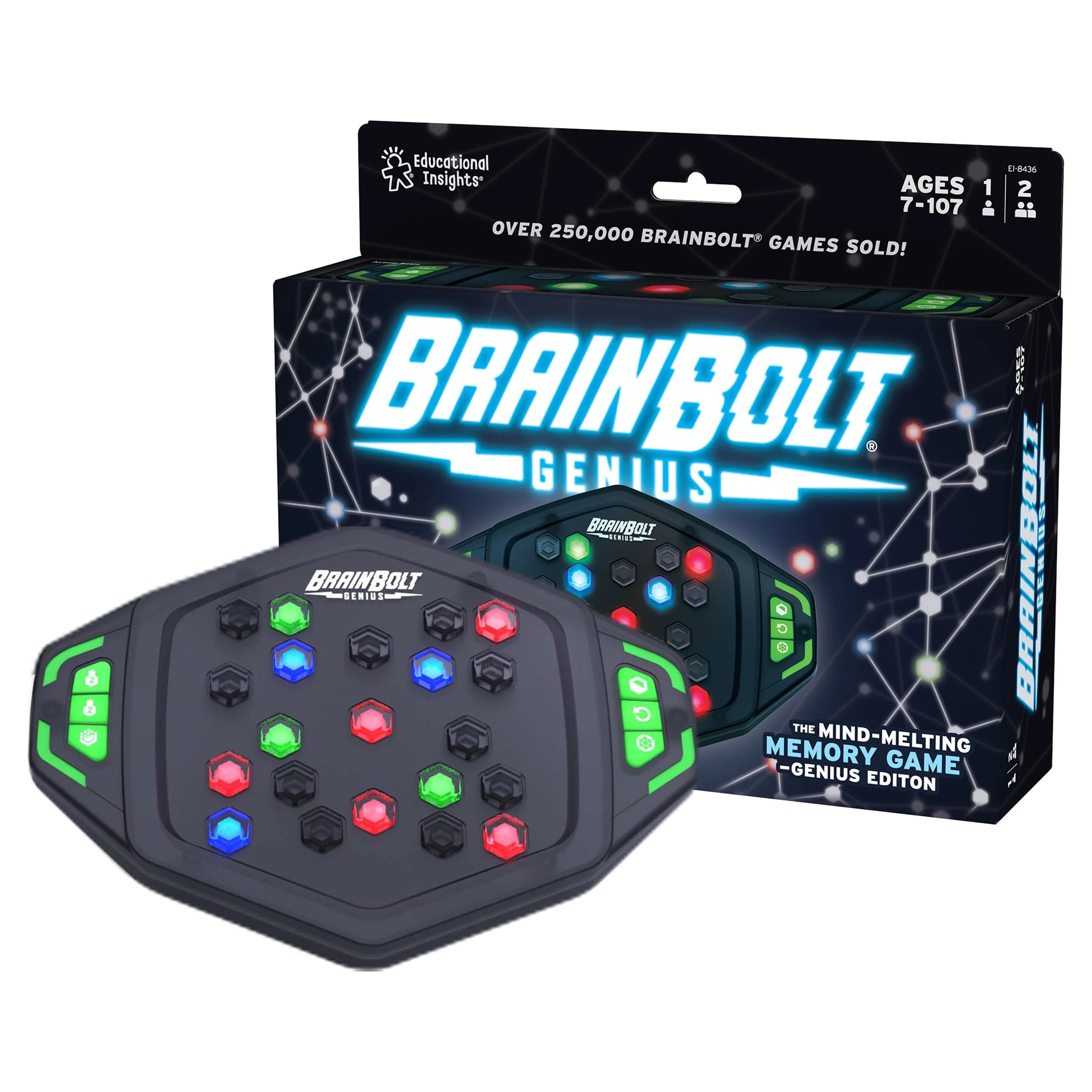 Educational Insights BrainBolt Genius Brain Teaser Electronic Memory Game, 1 or 2 Players, Teens ... | Walmart (US)