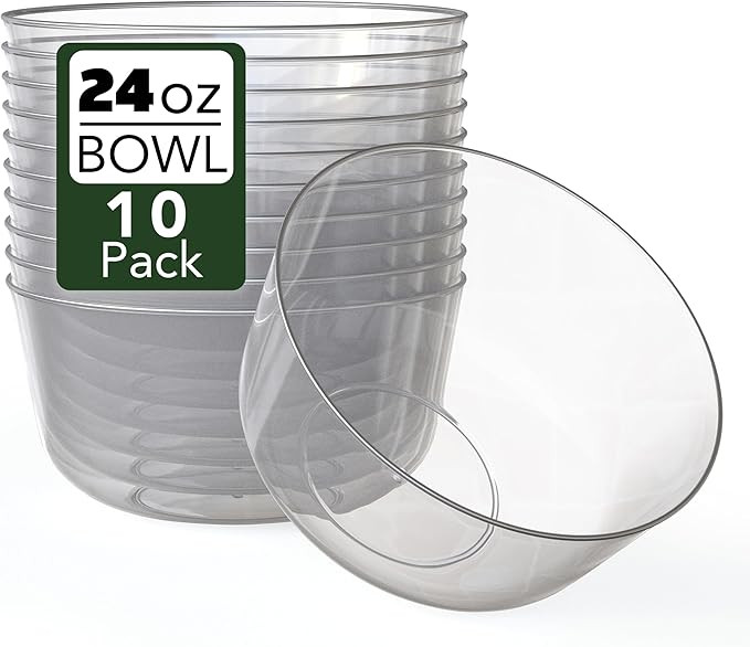 Trendables 24 oz Plastic Bowls Set - Fancy Serving Bowls - Perfect for Ice Cream, Salad, Candy - ... | Amazon (US)