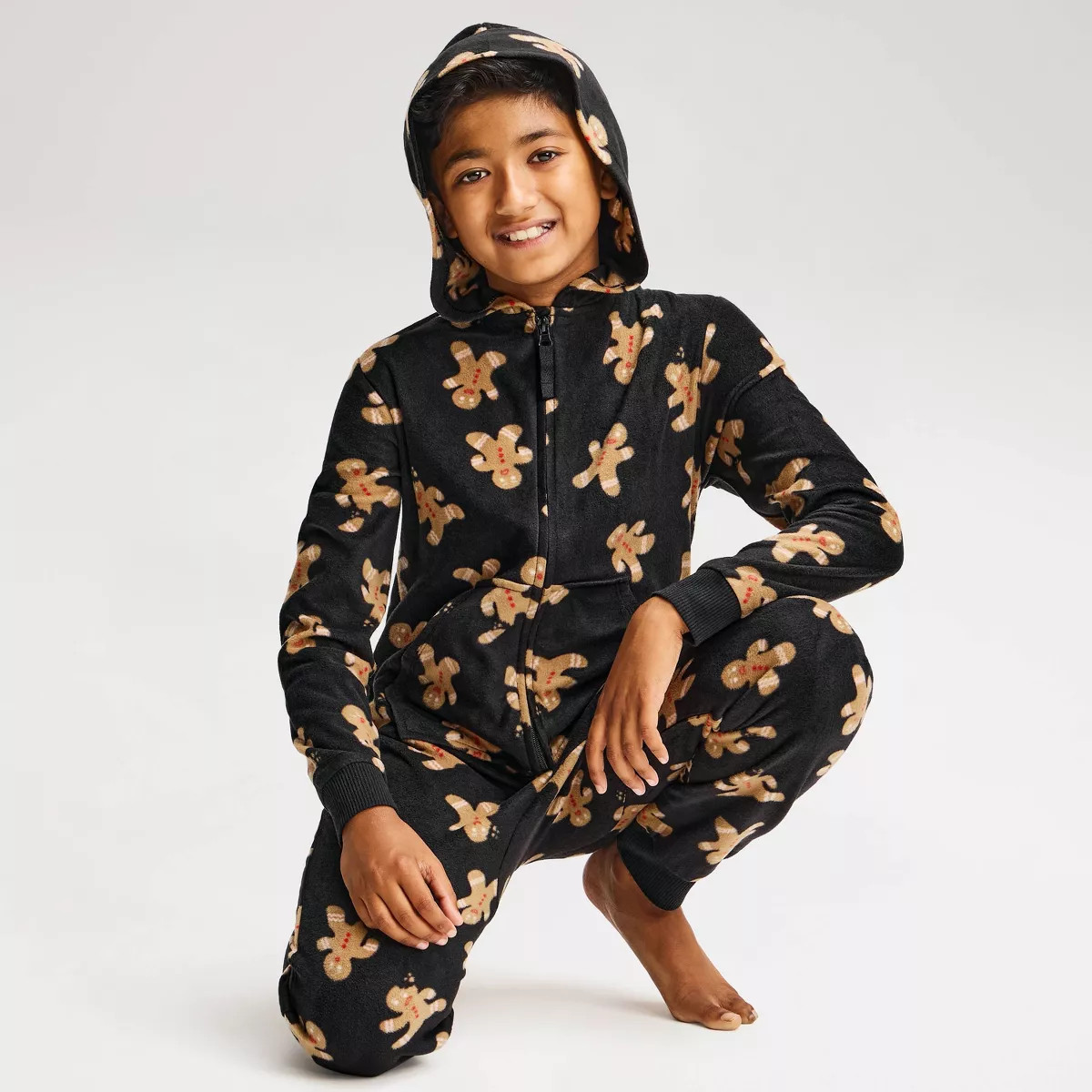 Boys' Gingerbread Man Holiday One Piece Union Suit Pajama - Cat & Jack\u2122 Black S | Target