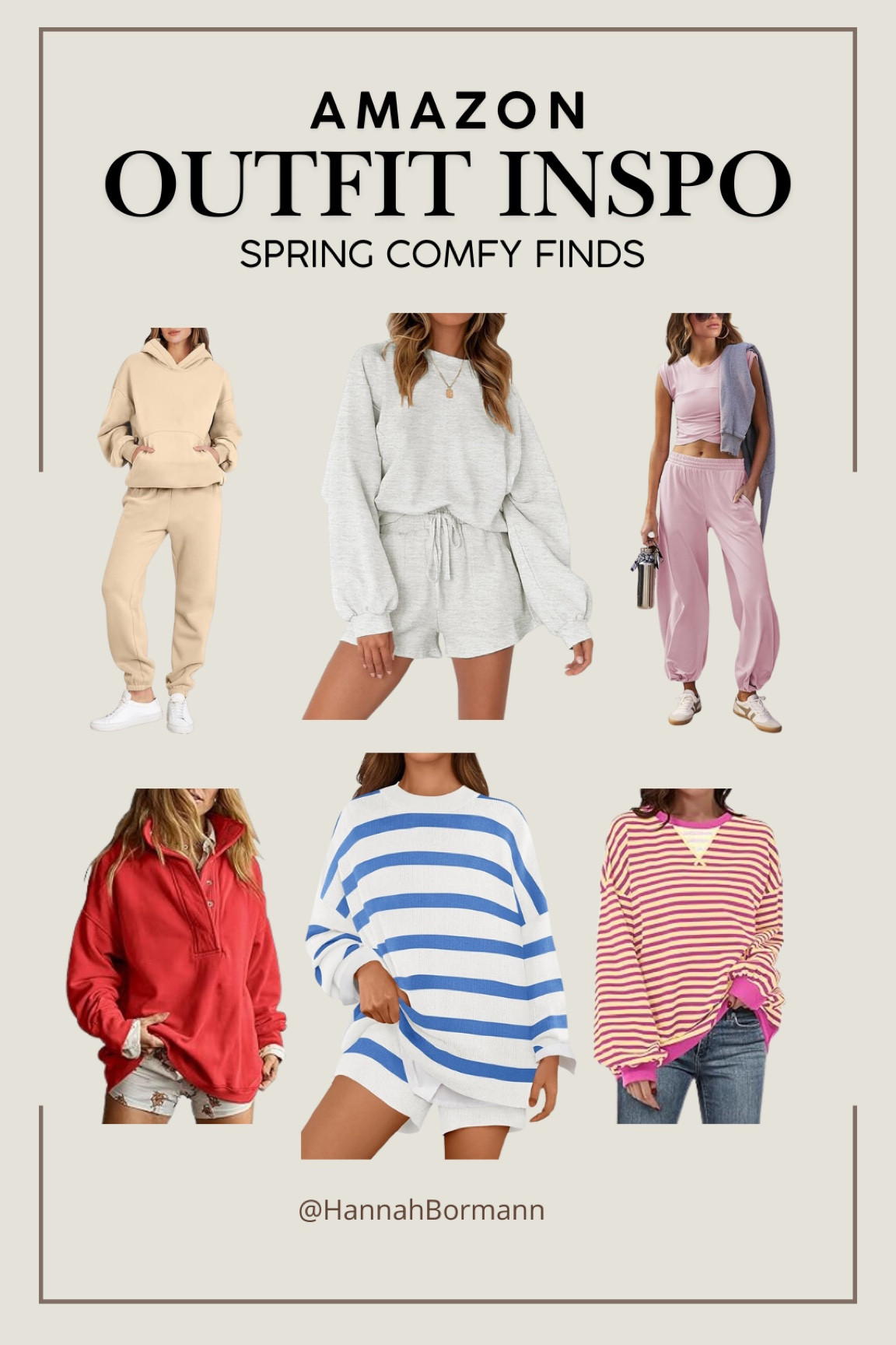 spring outfits from amazon // travel day outfit // vacation outfit // trendy // spring // cozy // sweatshirts // matching sets // spring sets // pastels // travel outfit // vacation // stripes 

#LTKMostLoved #LTKTravel #LTKStyleTip