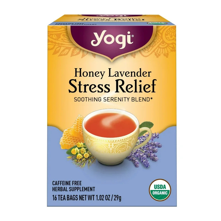 Yogi Tea Honey Lavender Stress Relief, Organic Herbal Tea Bags, 16 Count - Walmart.com | Walmart (US)