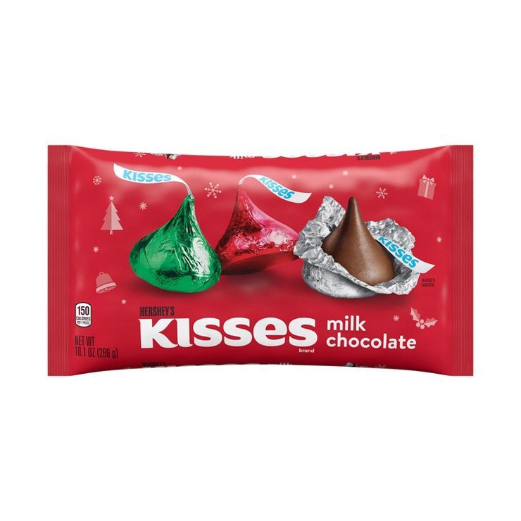 Hershey's Kisses Holiday Milk Chocolate Red Green & Silver Foils - 10.1oz | Target