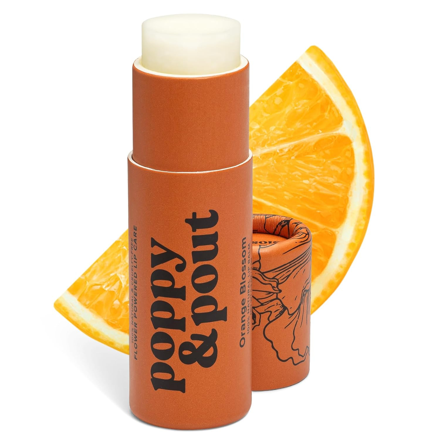 Poppy & Pout Orange Bloom Jumbo Lip Balm | All Natural Lip Balms & Moisturizers | Hydrates with B... | Amazon (US)