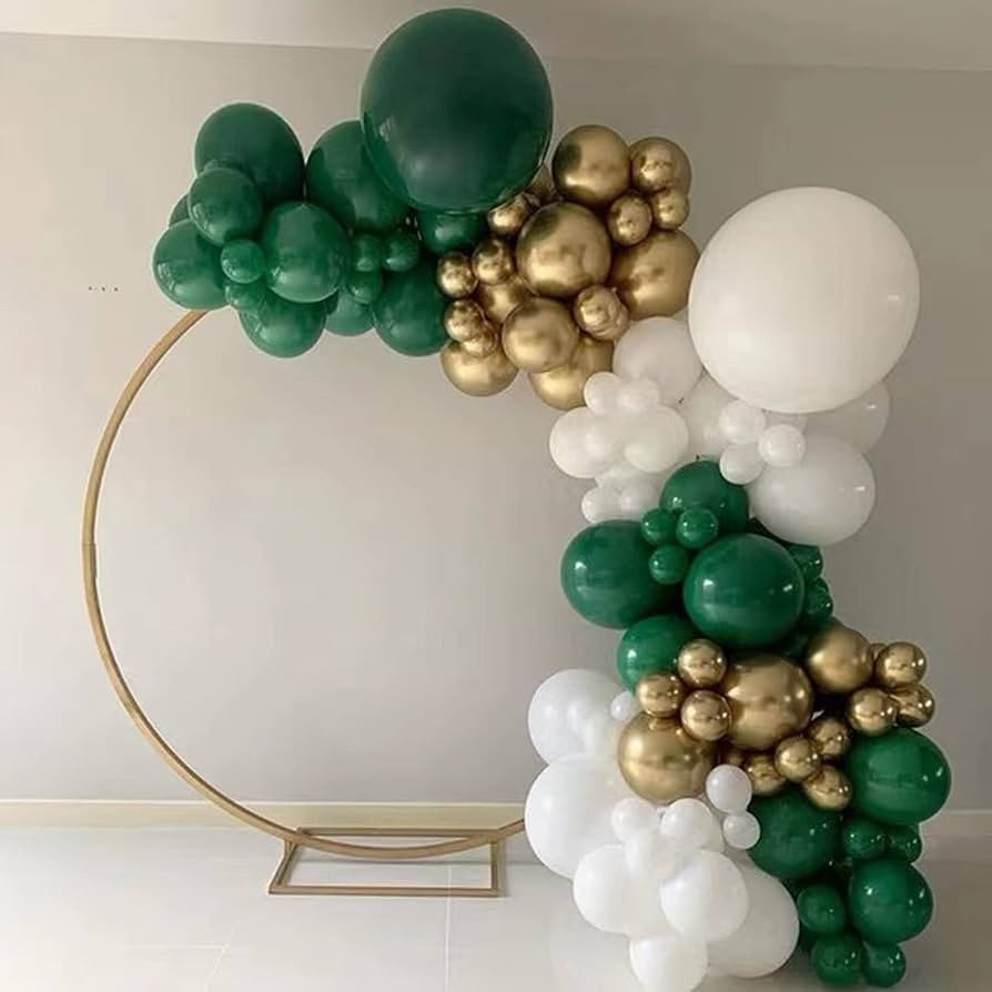Dark Green and White Balloon Garland Kit 156 Pcs - Green Metallic Gold Balloons 18/12/10/5 inch f... | Amazon (US)