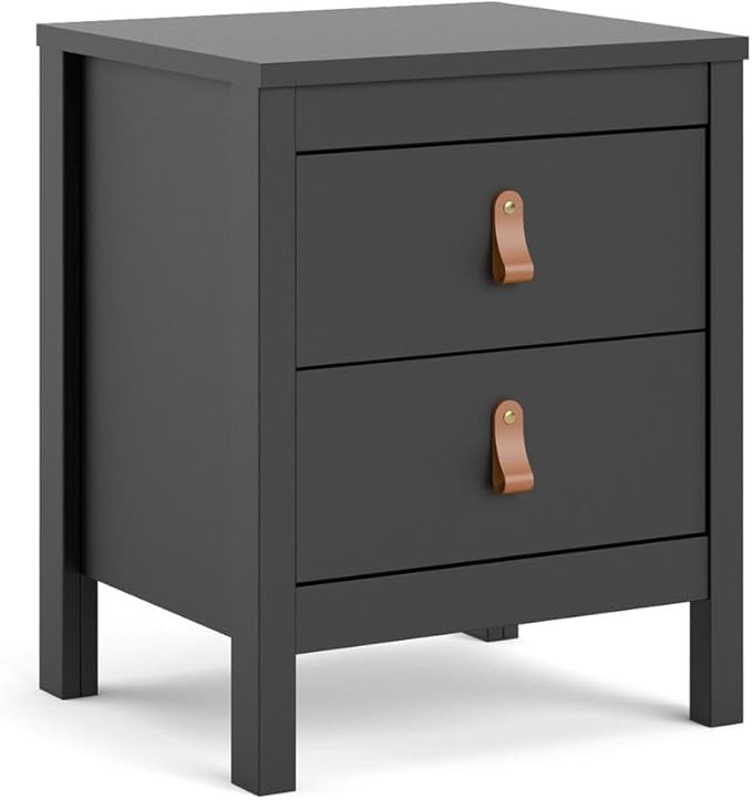 Elegant Black Matte Nightstand with Dual Storage Drawers by FurniFact for Optimal Bedroom Organiz... | Amazon (US)