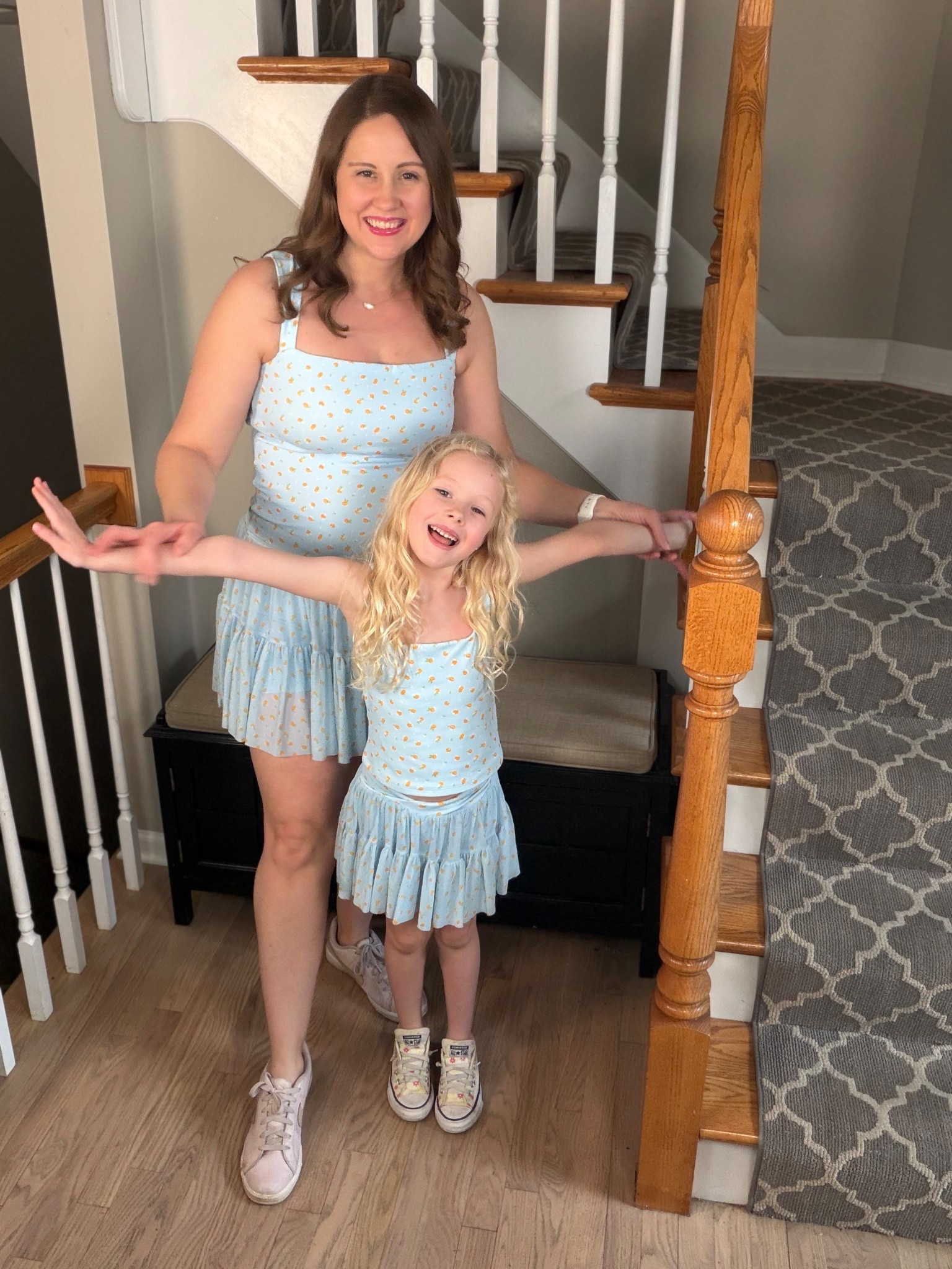 Okay this matching moment 🥹💙🍊

We’re both wearing the cutest citrus print and I can’t get over how flattering + comfy these are… truly the kind of set you’ll want to live in all summer ☀️✨ and yes, the twirl factor is VERY real for both of us 🫶

I love that this is the first time they added girls sizes too!! Such a fun way to match without sacrificing style 👏 these are definitely going to sell out fast 👀 @Target 

Linking everything for you—don’t wait on this one 💙

#LTKFamily #LTKStyle #MommyAndMe #MatchingMoments #SummerStyle

#LTKootd #LTKMothersDay #LTKmomlife