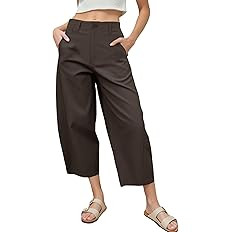 Women's Barrel Leg Pants Casual High Waisted Summer Baggy Harem Pants Trendy Elastic Waist Trouse... | Amazon (US)