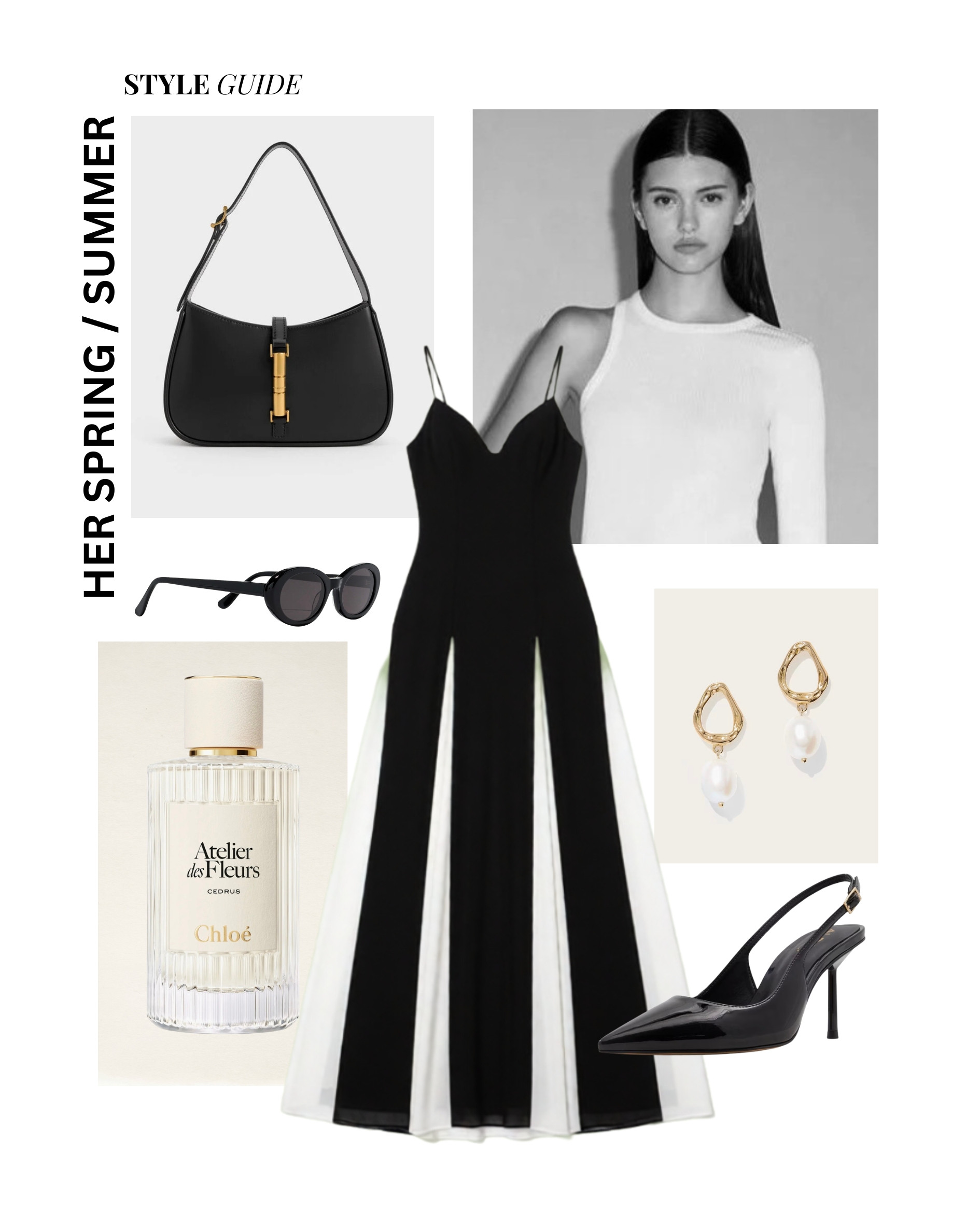 Her Spring/Summer Style Guide : The After Dark Edit #HerStyleGuide #WomensFashion #SpringSummer2026 #SlipDress #BlackAndWhite #WomensOOTD #AfterDarkStyle #SlingbackHeels #YSLBag #PearlEarrings #ChloeParfum #AtelierDesFleurs #ChicStyle #EveningLook #FeminineStyle #StyleInspo #FashionForWomen #ElegantOutfit #OldMoneyStyle #MoodboardFashion 

 #LTKootd #LTKBeauty