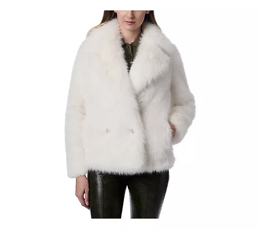 Bernardo Faux Fur Large Lapel Jacket - QVC.com | QVC