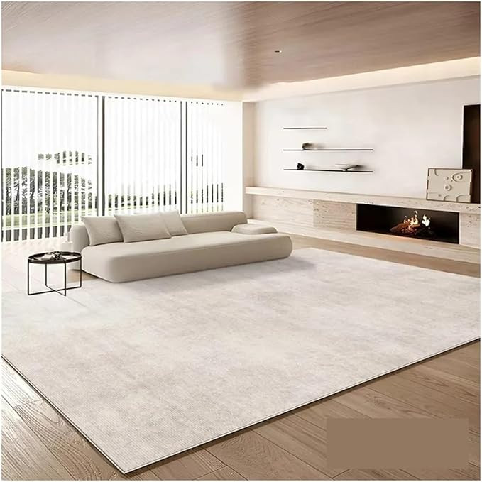 Solid Color Carpet Art Stripes Living Room Bedroom Decoration Minimalism Washable Floor Mat(Beige... | Amazon (US)
