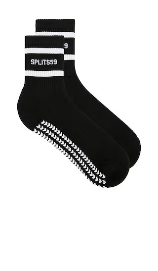 Logo Stripe Ankle Grip Socks in Black & White | Revolve Clothing (Global)