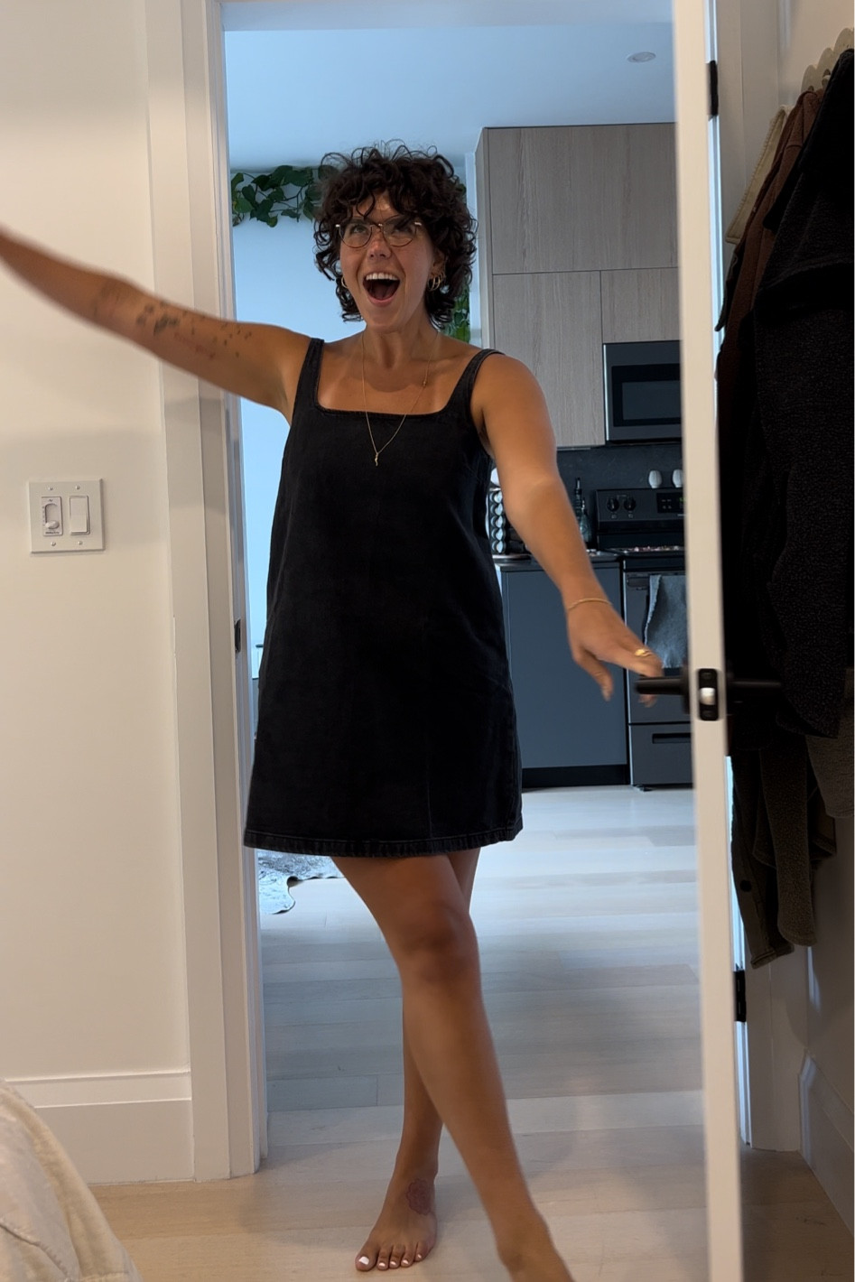 @asos Black Denim Dress • Tall (wanted it to be midi length on me) • 5’7 • size 8 • true to size 

#LTKSeasonal #LTKstyletip #LTKBacktoSchool