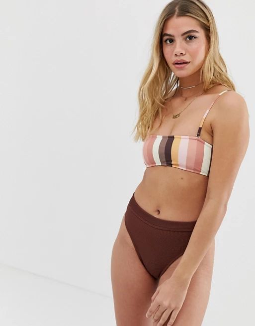 Rhythm Sahara bandeau stripe bikini top in multi | ASOS US