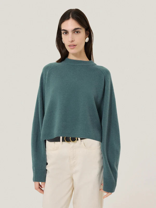 Crew Neck Poncho Jumper | Blue | Jigsaw (UK)