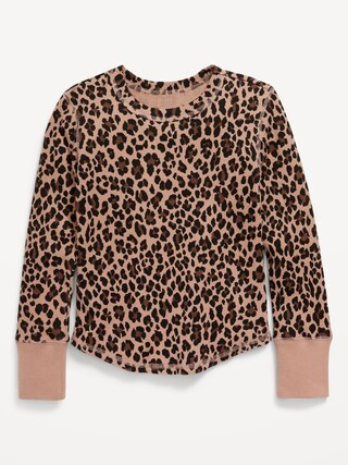 Printed Long-Sleeve Thermal-Knit T-Shirt for Girls | Old Navy (US)
