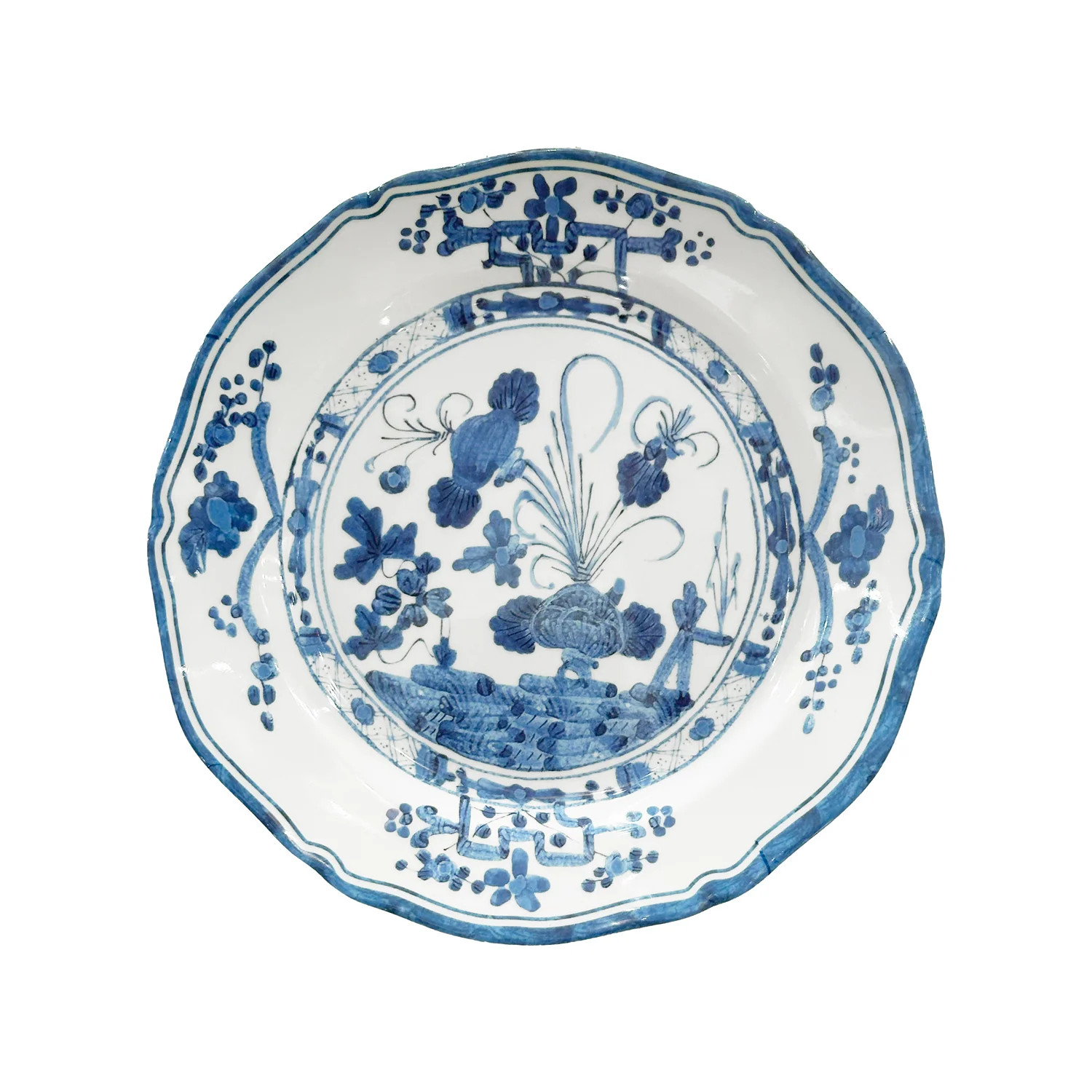 Vida Faenza 9" Salad Plate (White and Blue) | Wayfair North America