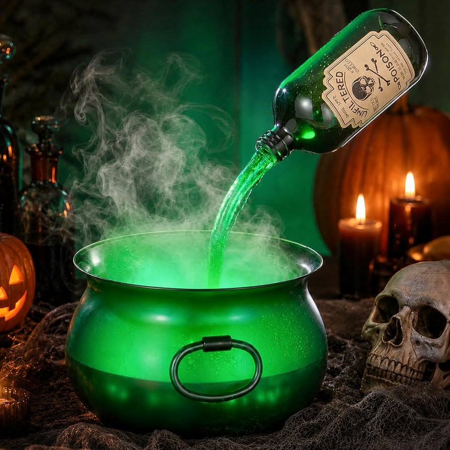 Large Translucent Witches Cauldron with Magic Floating Potion Bottles | Amazon (US)