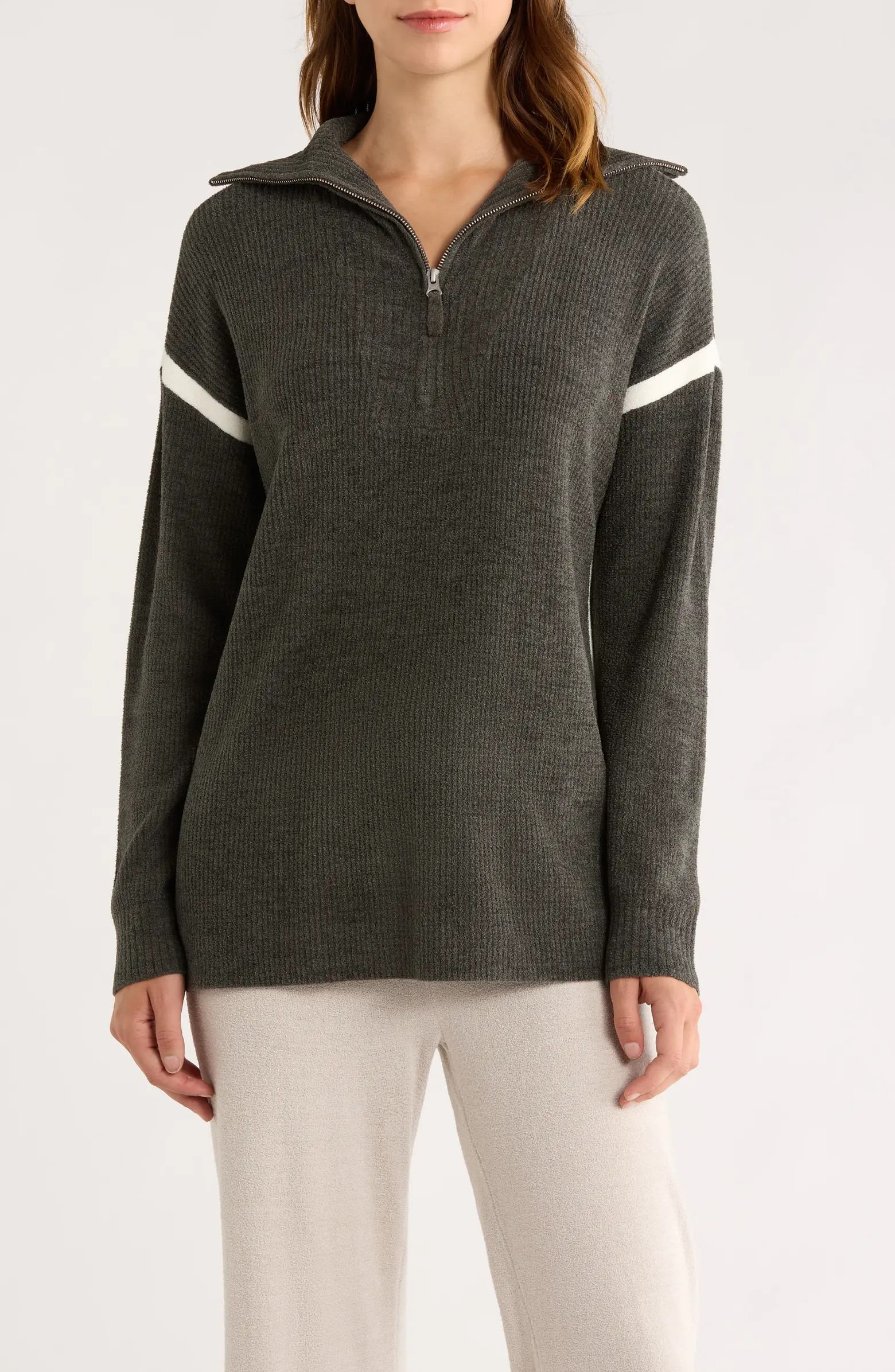 CozyChic Ultra Lite® Side Stripe Half Zip Pullover | Nordstrom