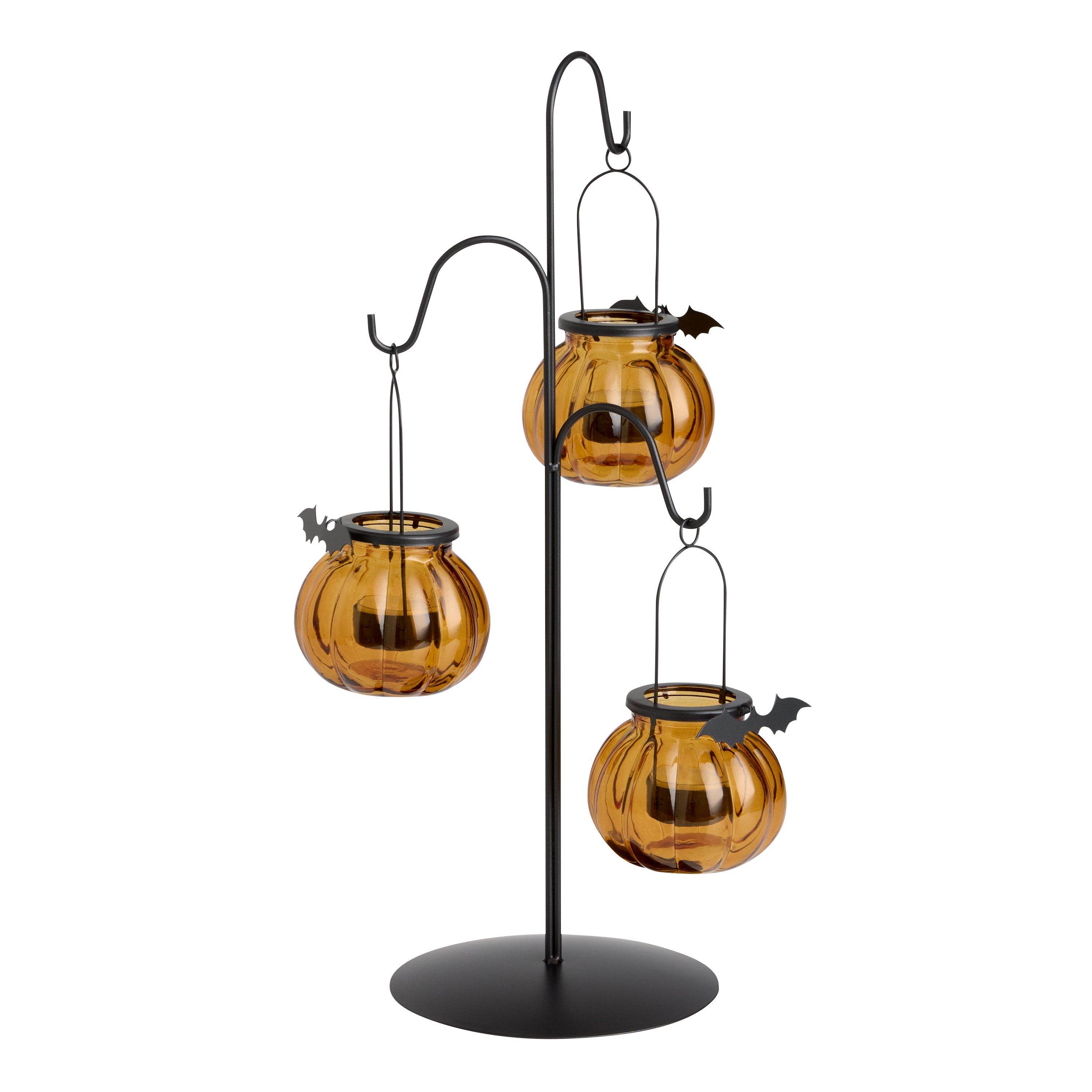 Black Metal Bat Halloween Standing Tabletop Candle Holder | World Market