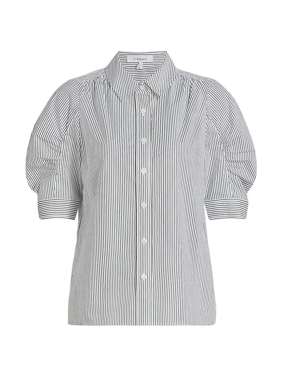 Frame Stripe Cotton Button-Front Shirt | Saks Fifth Avenue