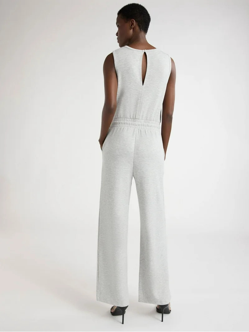 Scoop Women’s Scubaknit Racerback Wide Leg Jumpsuit, Sizes XS-XXL | Walmart (US)