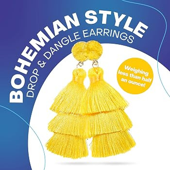 Rave Envy Colorful Tassel Earrings for Women - Layered Tassle Earrings - Choice of Color | Amazon (US)