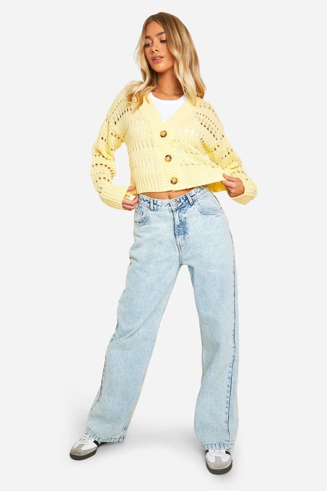 Jumpers & Cardigans | Crochet Button Through Crop Cardigan | boohoo | Boohoo.com (UK & IE)