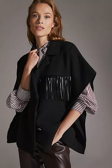 By Anthropologie Western Fringe Knit Kimono | Anthropologie (US)