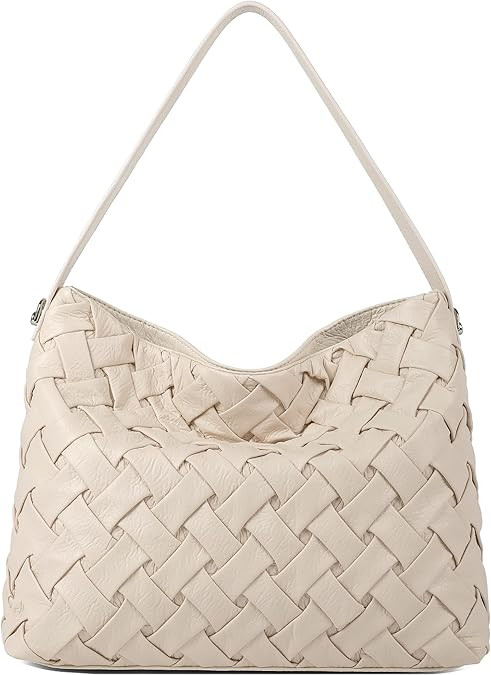 Woven Bag for Women, Vegan Leather Tote Bag Handmade Large Summer Beach Shoulder Bags | Amazon (US)