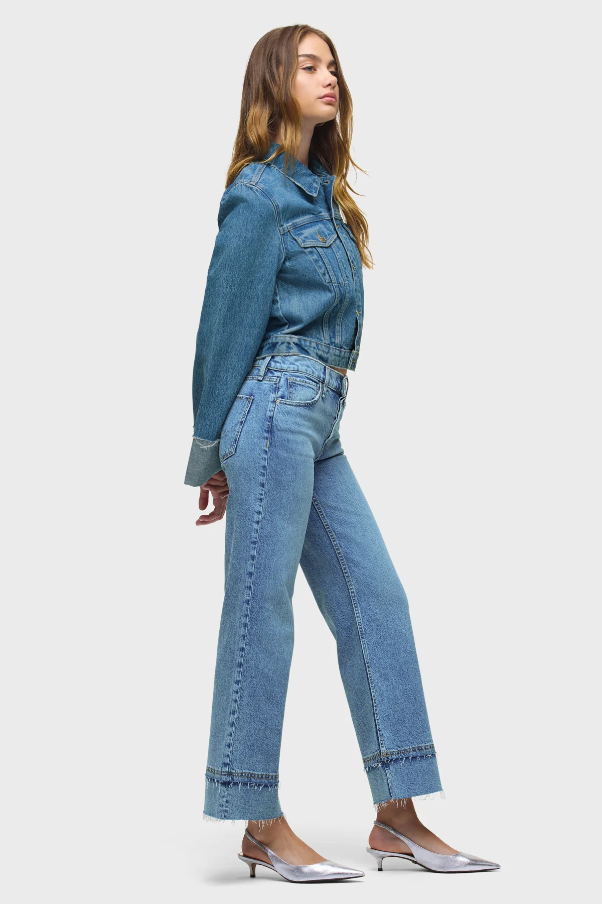 Rosie High-Rise Wide Leg Ankle Cuff Raw Hem | Hudson Jeans