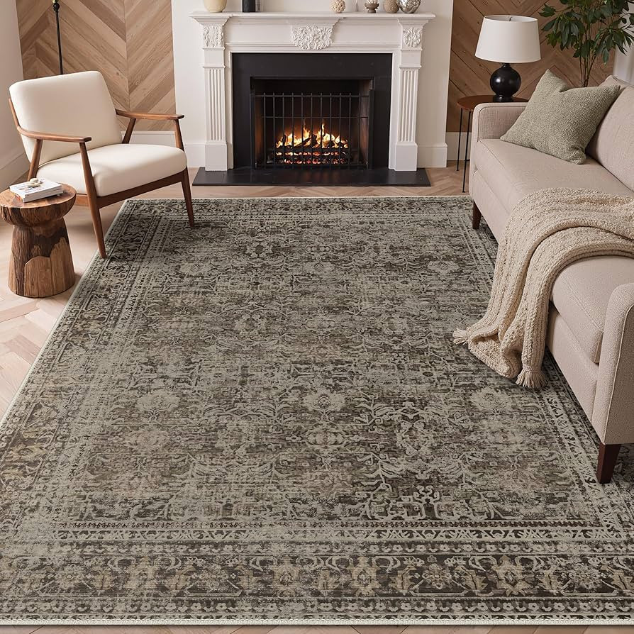 GENIMO 8x10 Area Rug Machine Washable Boho Rug for Living Room,Ultra-Thin Low Pile Carpet,Lightwe... | Amazon (US)