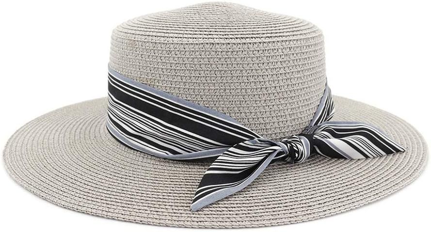 Summer Women Boater Beach Hat Distaff Insouciant Panama Hat Lady Brand Classic Bowknot Straw Flat... | Amazon (US)