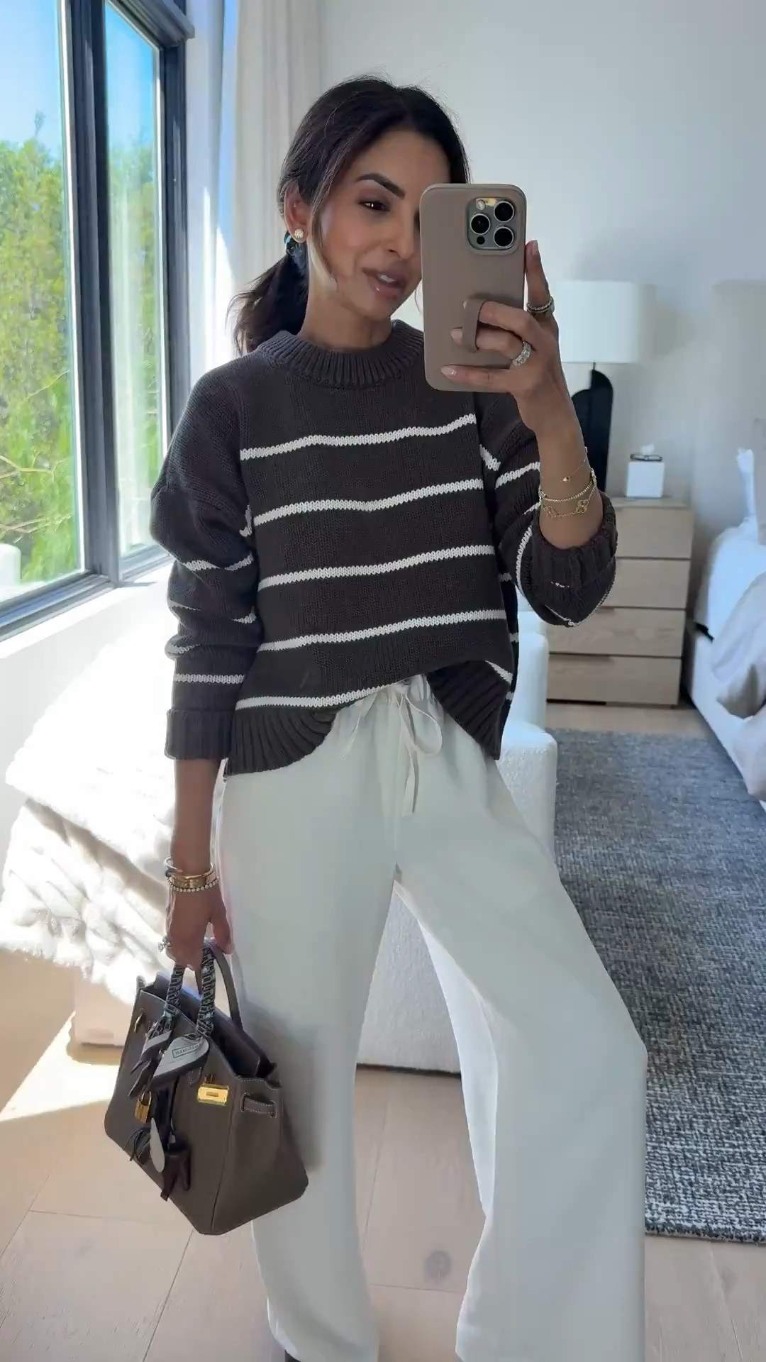 Wearing an xs in this knit sweater & and xs short length in pants for size ref! 🤍

#LTKootd #LTKOver40 #LTKPetite