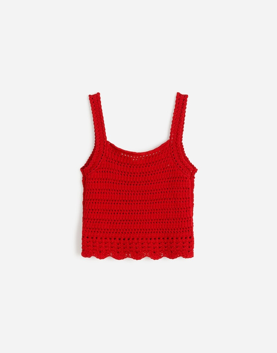 Crochet-Stitch Cotton Sweater Tank | Madewell | Madewell